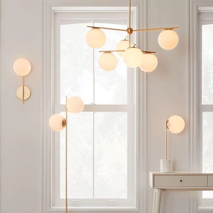 Lampadario a stelo orbitale