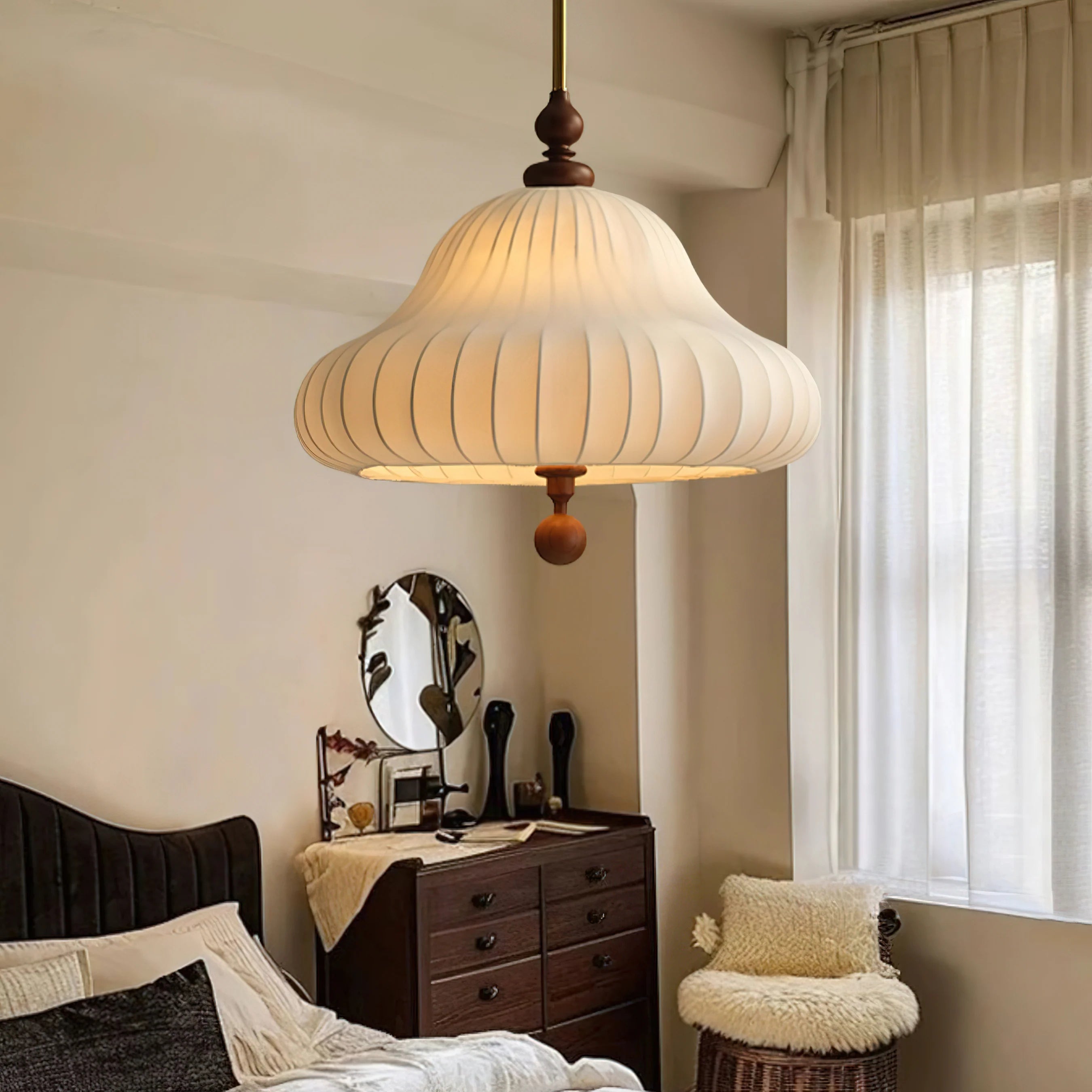 Lampe à suspension minimaliste en tissu nuage