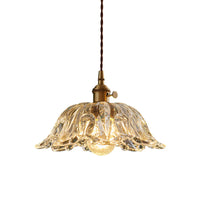 Nordisk enkelthoved glasblomster pendellampe
