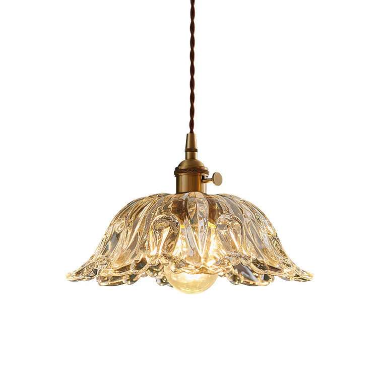 Nordische Einkopf-Glasblumen-Pendelleuchte