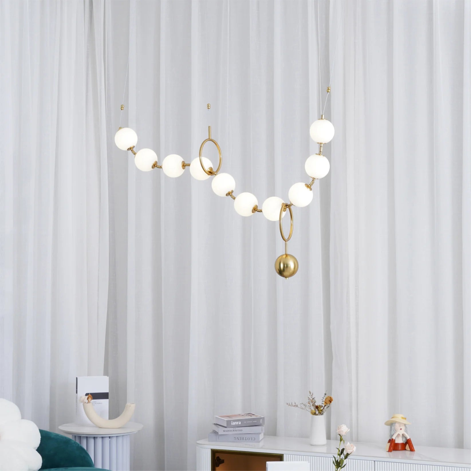 Lampe à suspension élégante en verre de bijoux