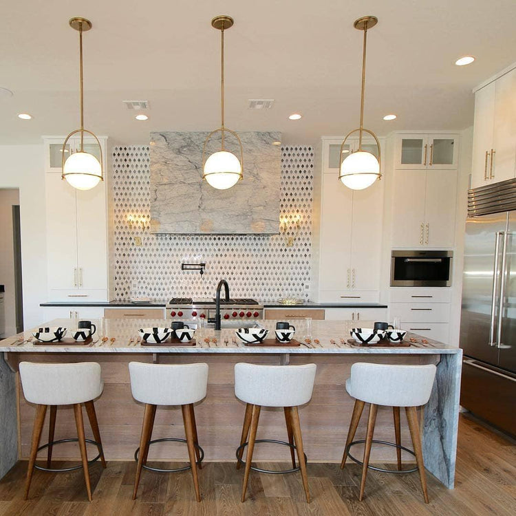 Elegant rund glaspendel