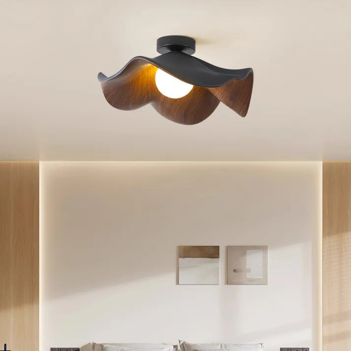 Valnødbladformet moderne minimalistisk soveværelsesloftslampe