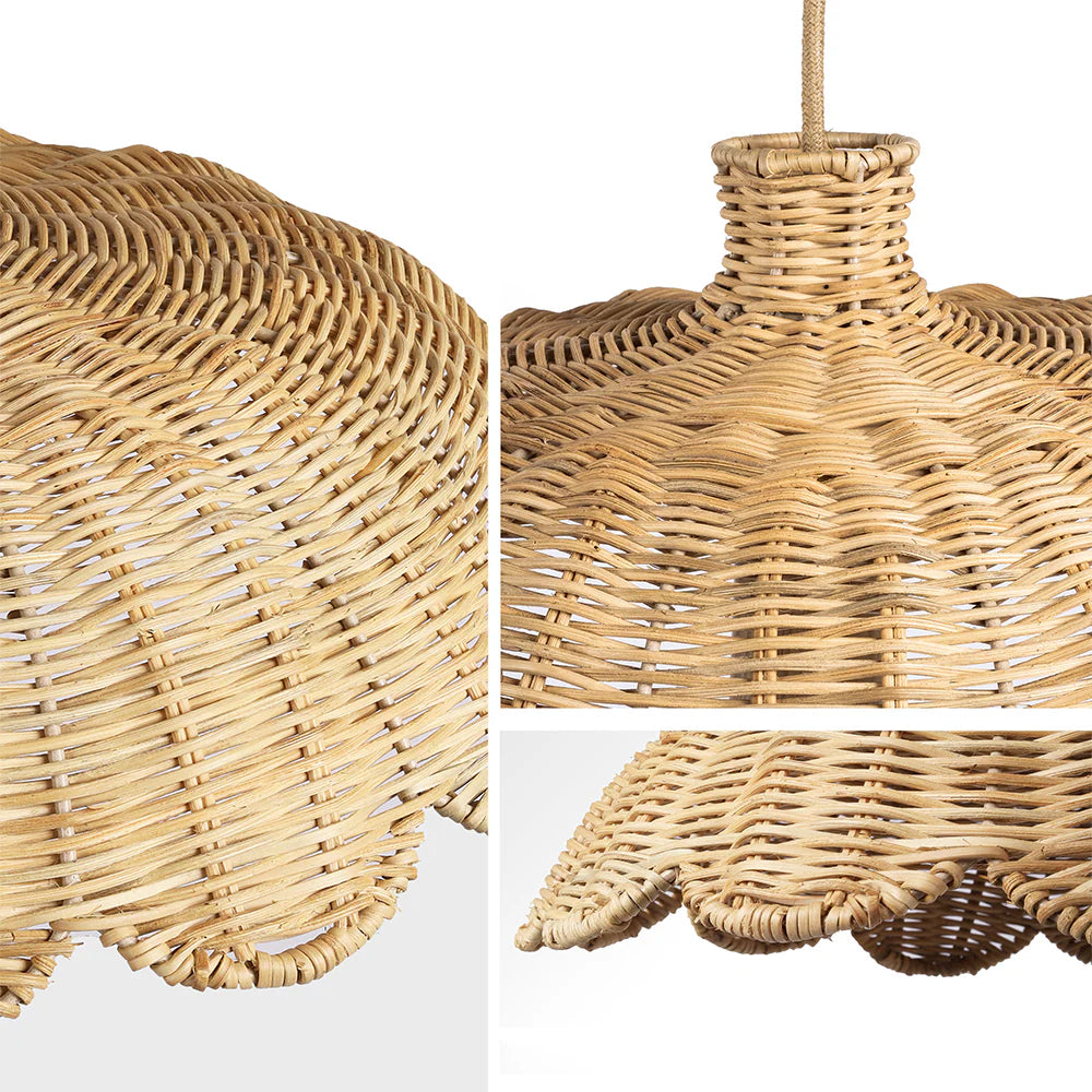 Boho Chic Rattan Woven Pendant Lamp
