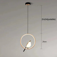 Pendante d'oiseau doré chic moderne