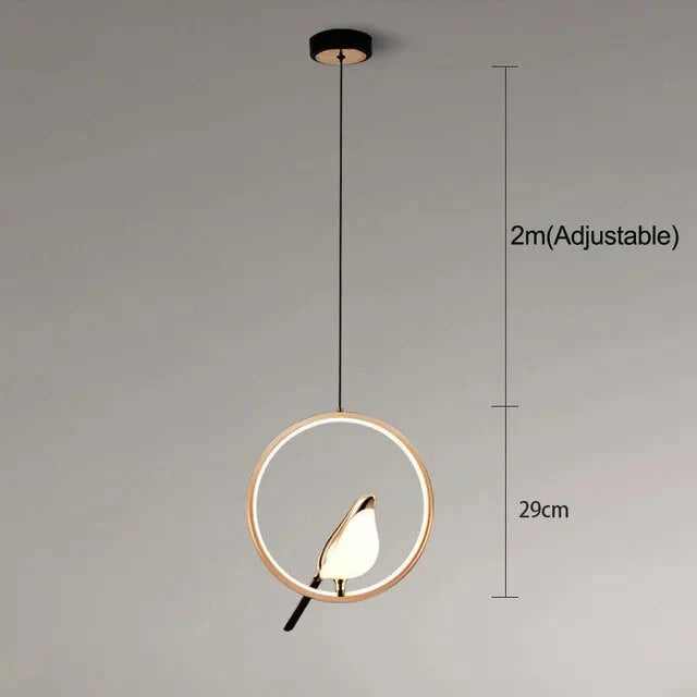 Moderne, schicke goldene Vogel-Pendelleuchte
