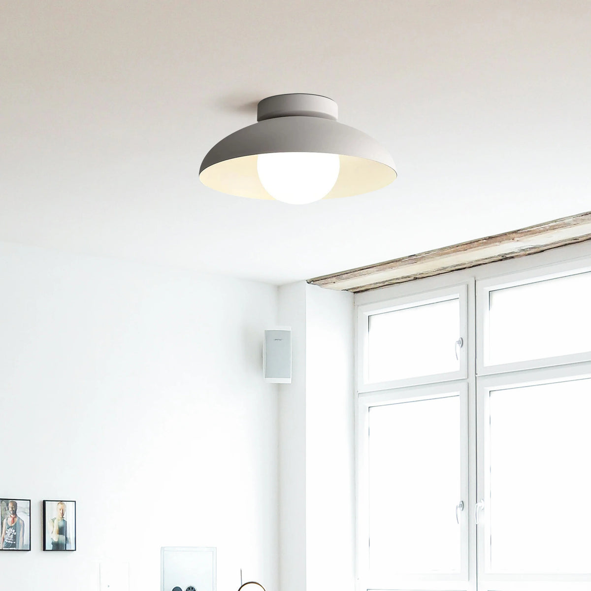 Minimalist Metal Semi Flush Light