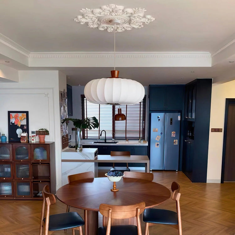 Vintage aflang silke pendellampe