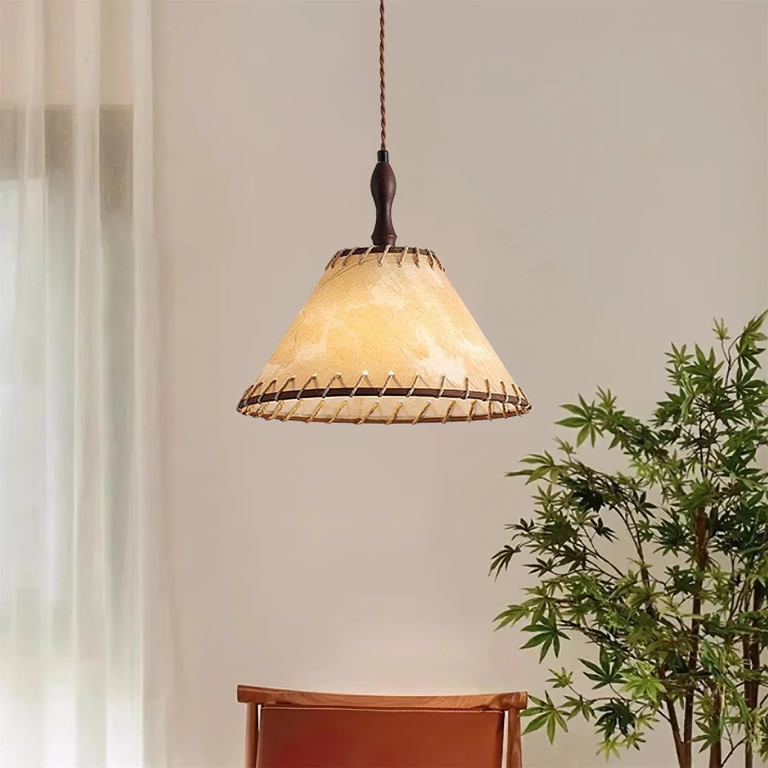 Lampada a sospensione in tessuto Caela