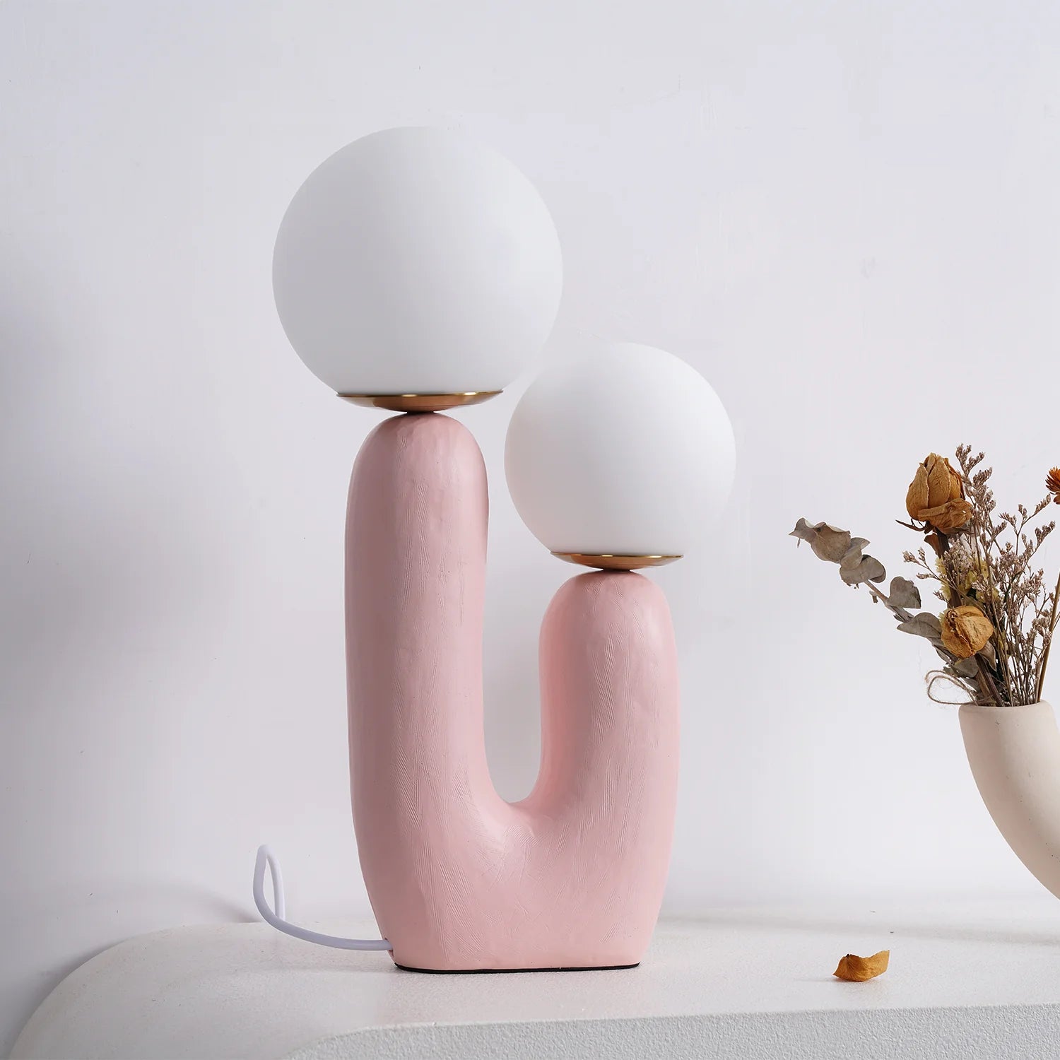 Lampe de table en verre à sphère tendance Cactus