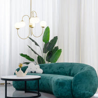 Vintage Metal Framed Glass Chandelier