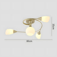 Moderne fløde multi-head lysekrone