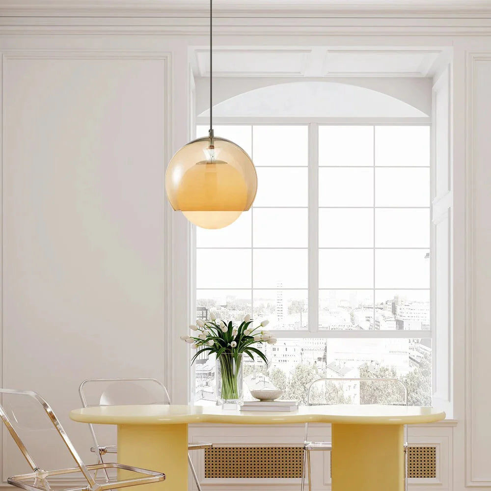 Retro rund glaspendel
