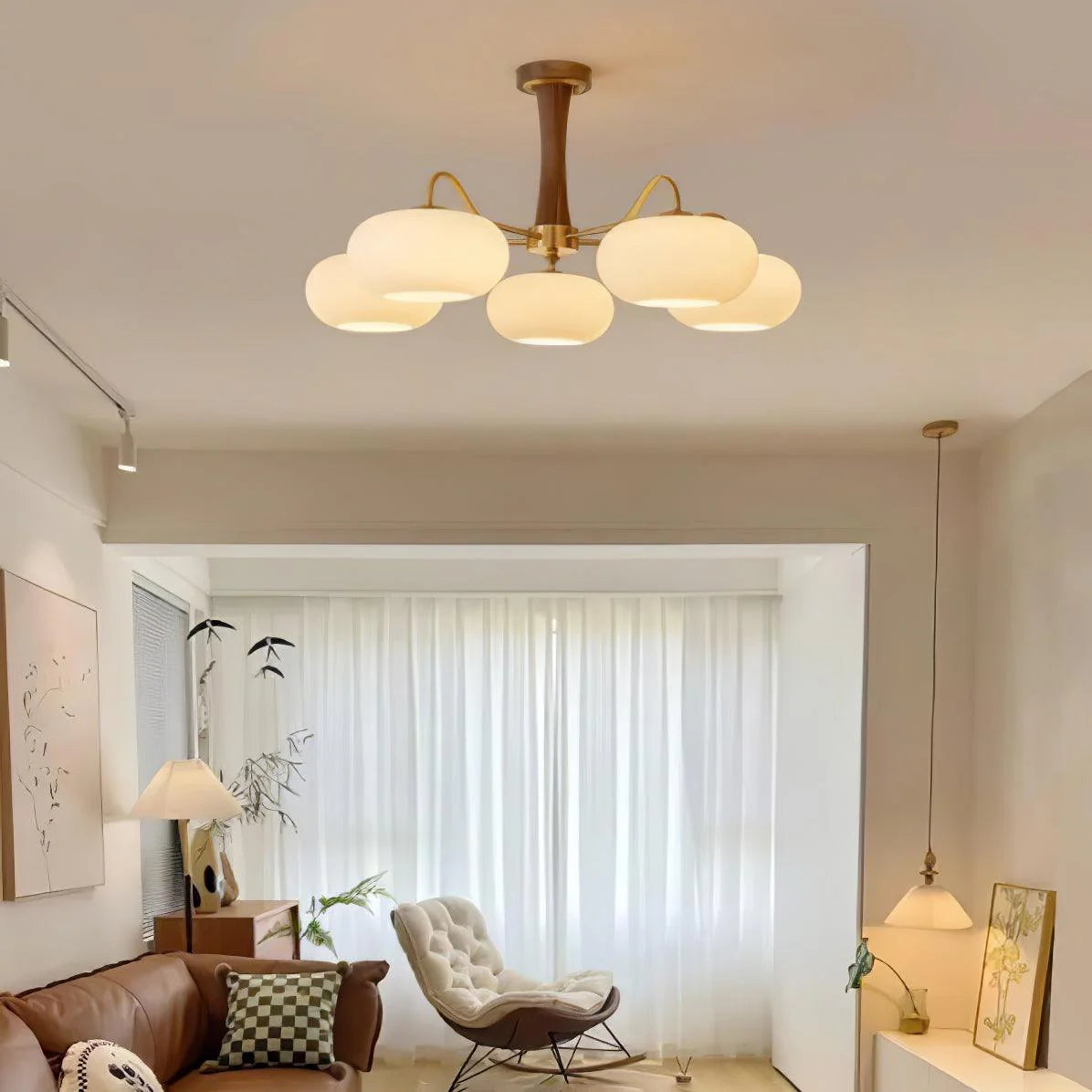 Lampadario cachi dorato