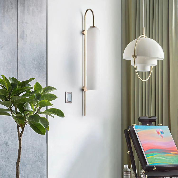 Rustik Tube Curve-Metal væglampe