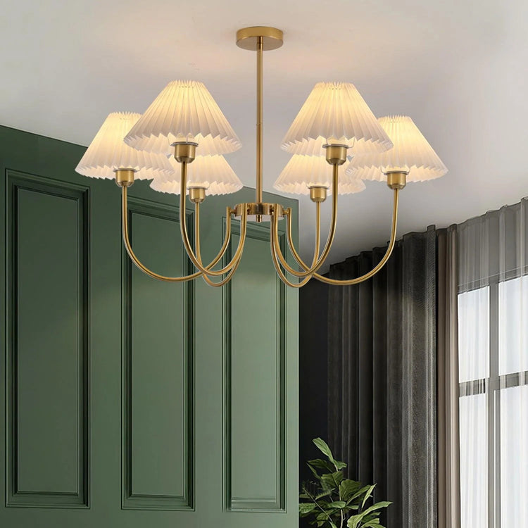 Vintage plisseret stof lysekrone