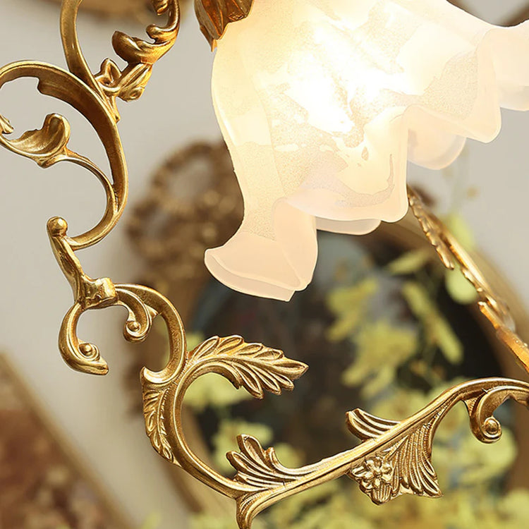 French Vintage Brass Crystal Pendant Lamp