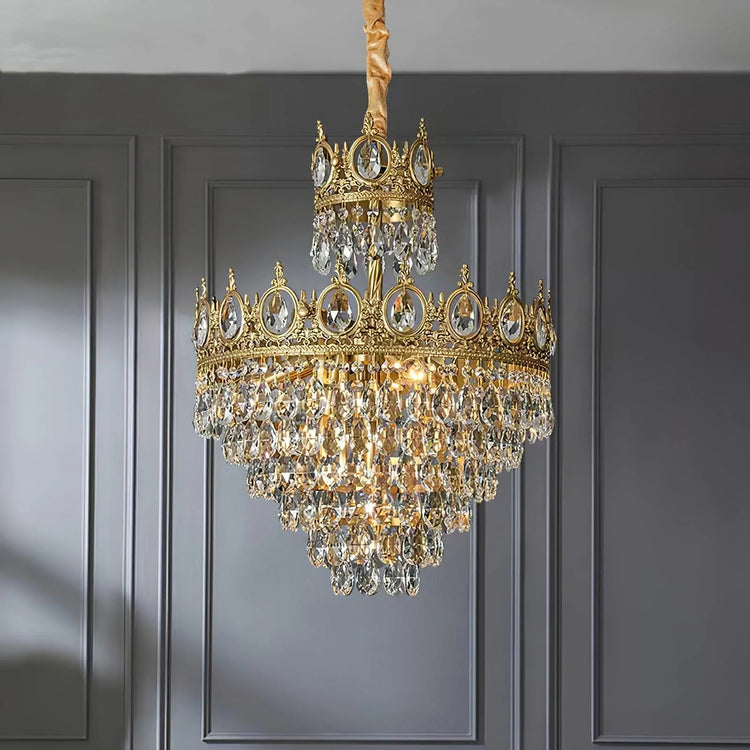 Retro Tiered Circular Crystal Chandelier