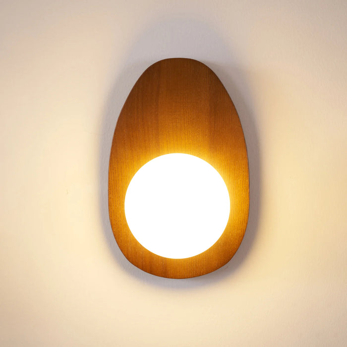 Orbis Plug-in Wooden Wall Lamp