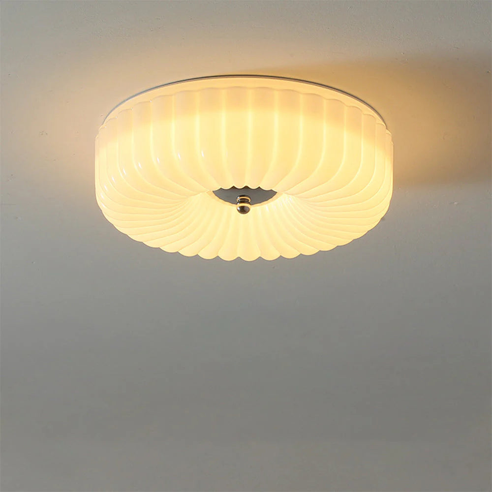 Plafonnier rond classique en verre Bauhaus