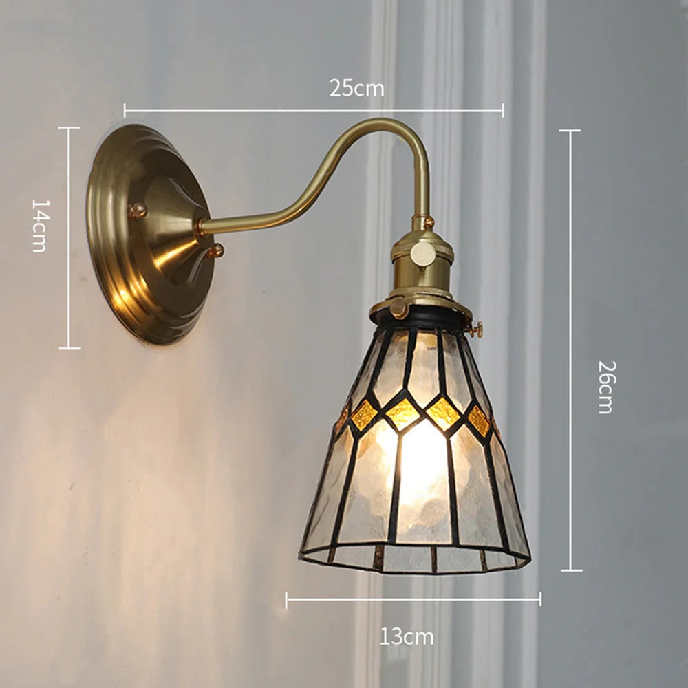 Lampada da parete Tiffany in stile Art Nouveau