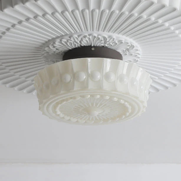 Lampada a sospensione classica rotonda bianca