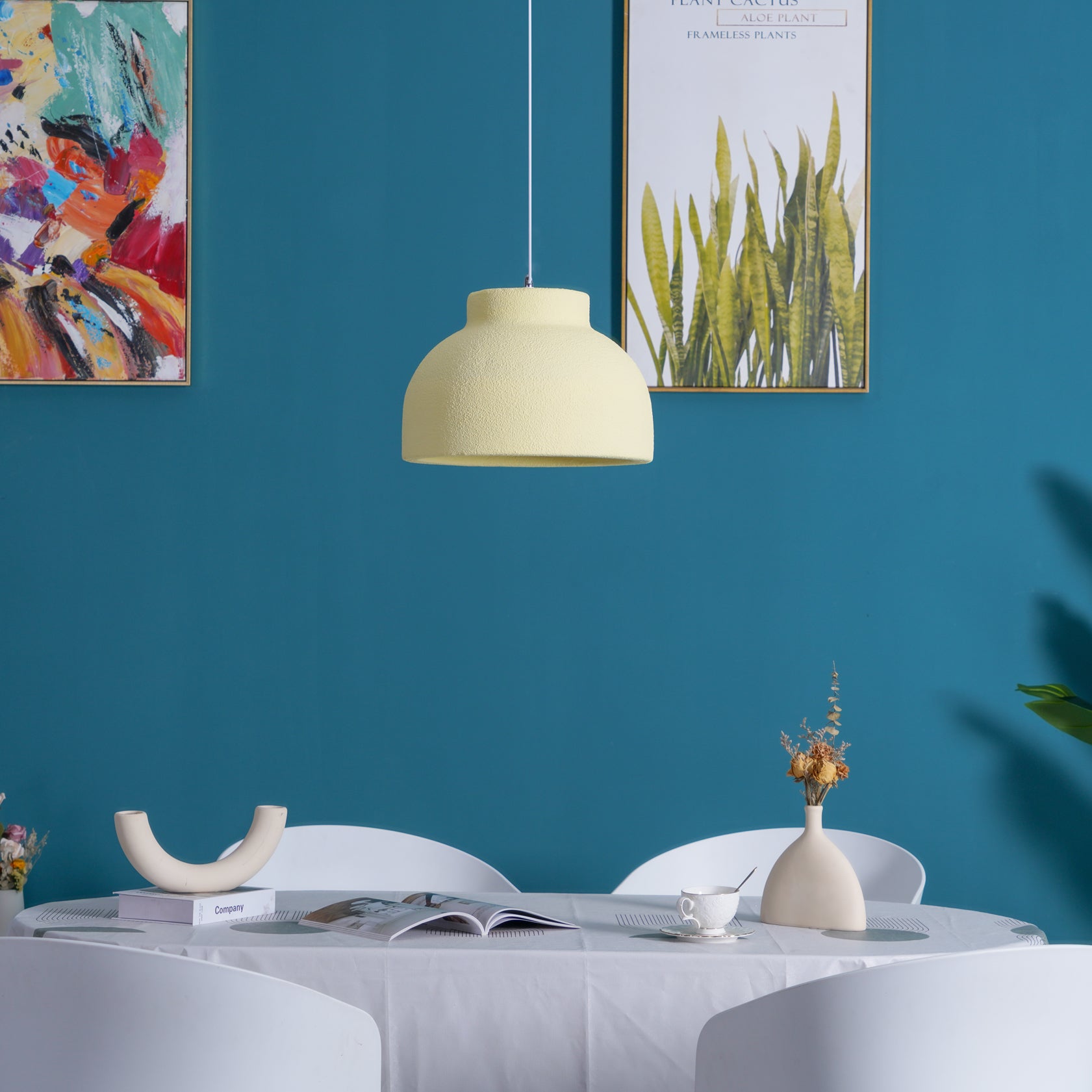 Lampe à suspension minimaliste en résine à dôme