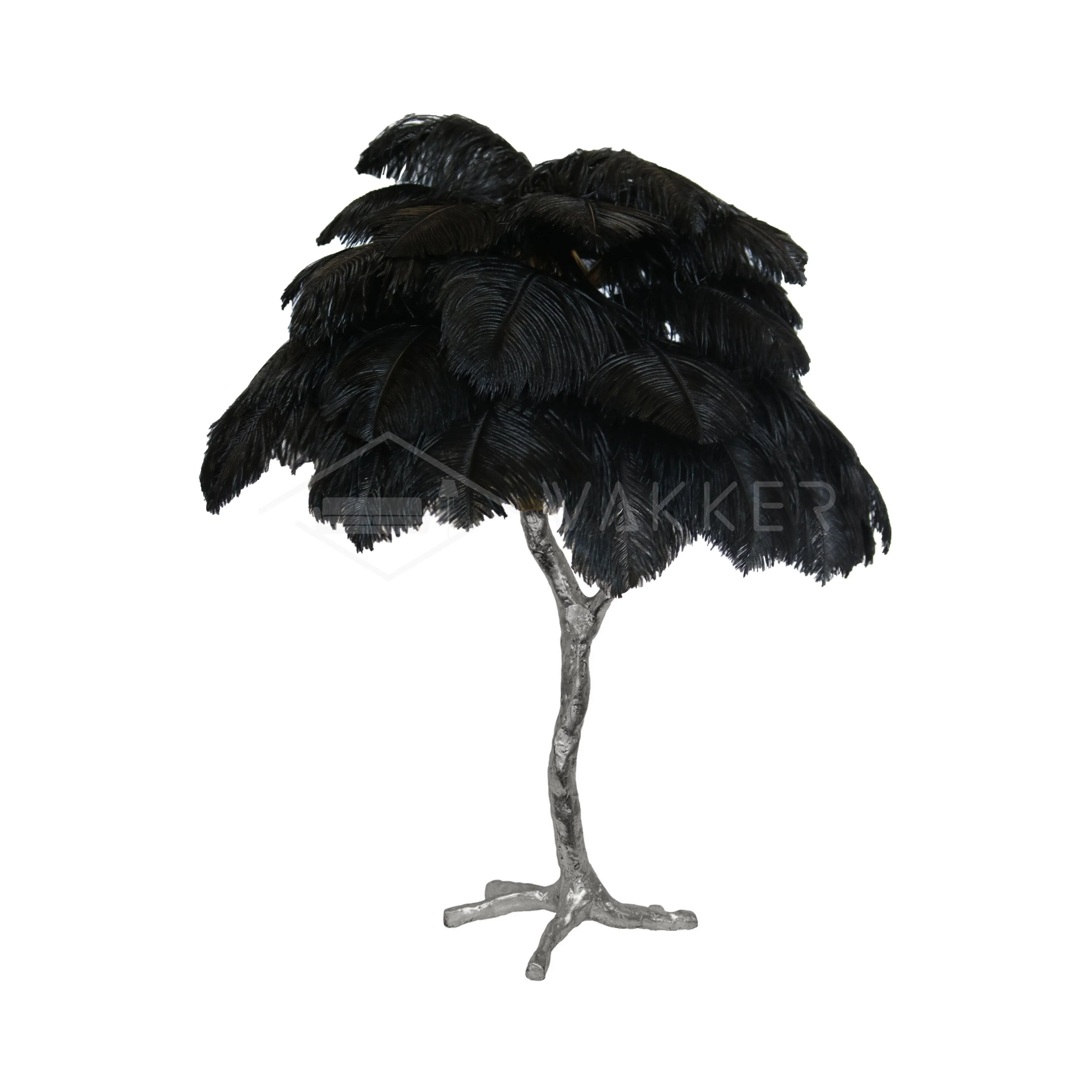 Elegant Palm Feathered Table Lamp