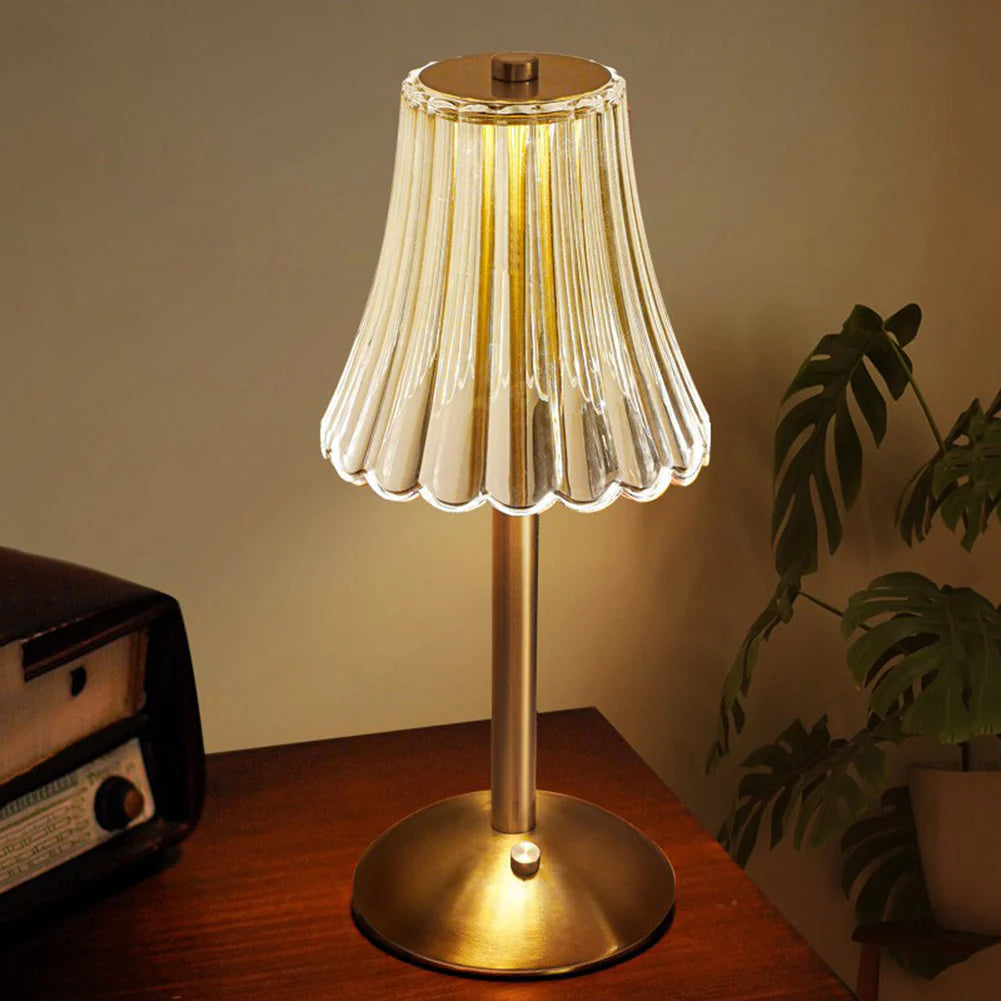 Nordische minimalistische goldene Kristall-Tischlampe