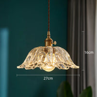 Nordisk enkelthoved glasblomster pendellampe