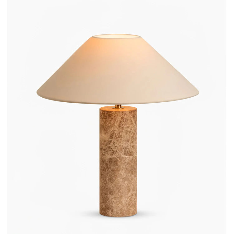 Moderne kegleformet bordlampe i marmor