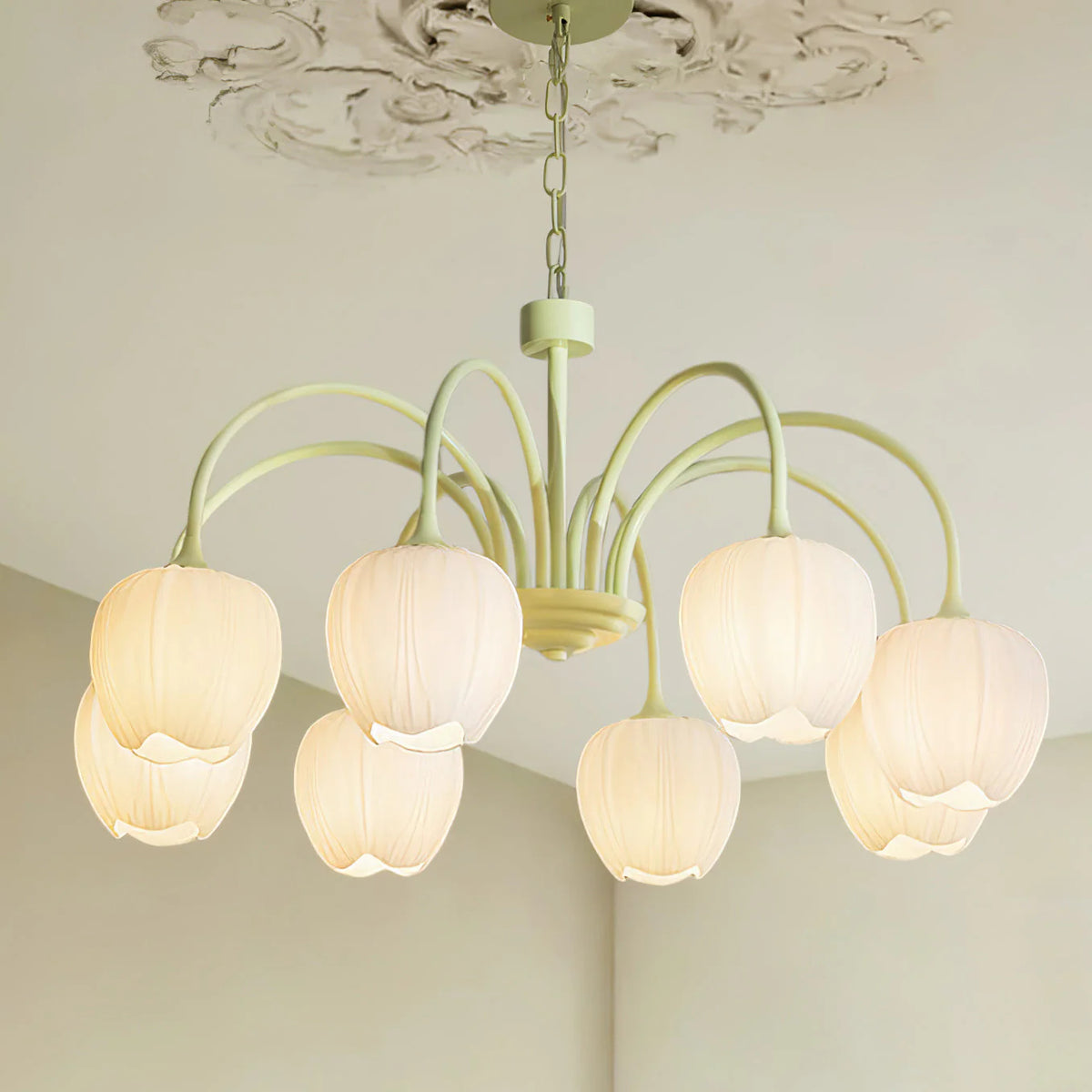 Lampadario di soggiorno minimalista moderno color crema