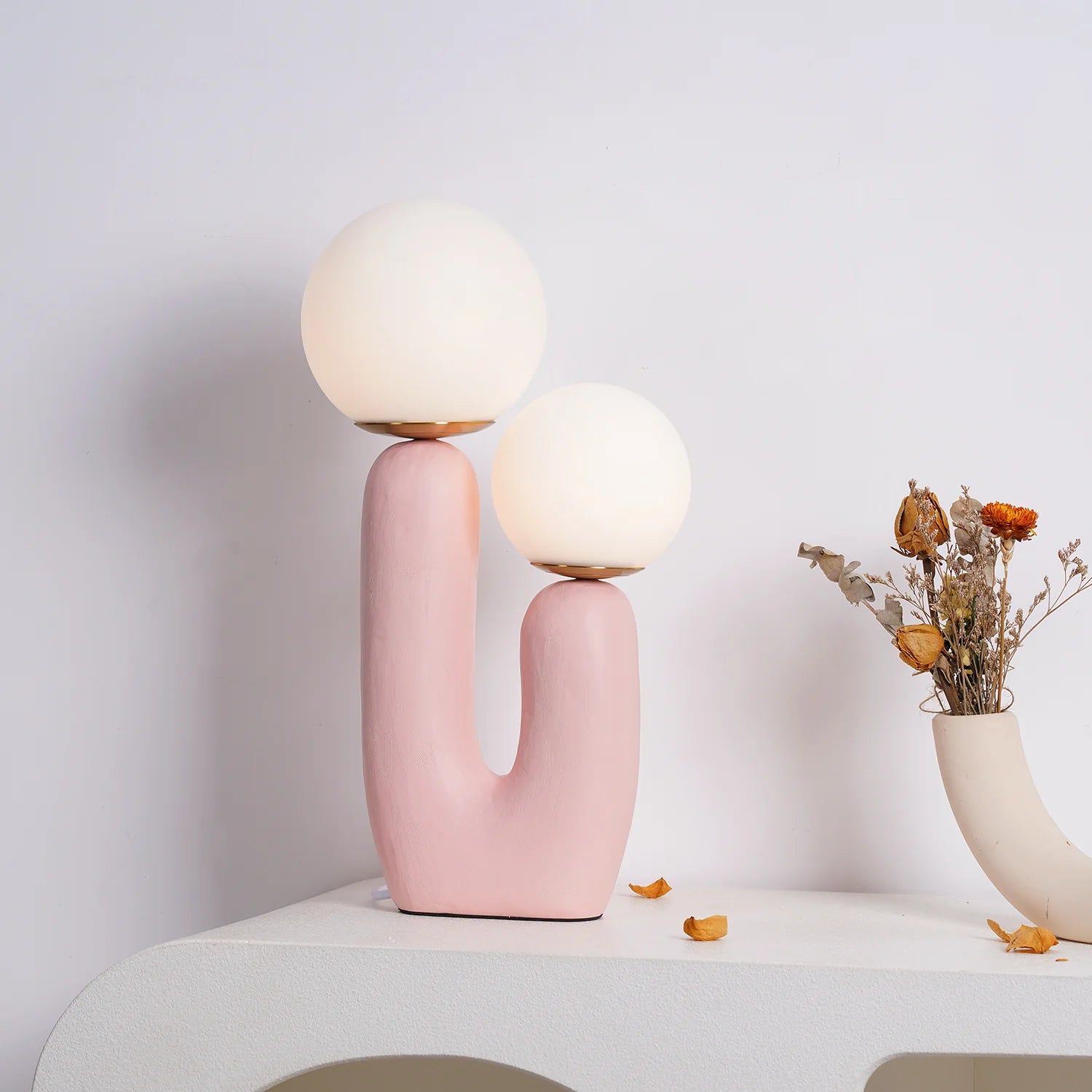 Lampe de table en verre à sphère tendance Cactus