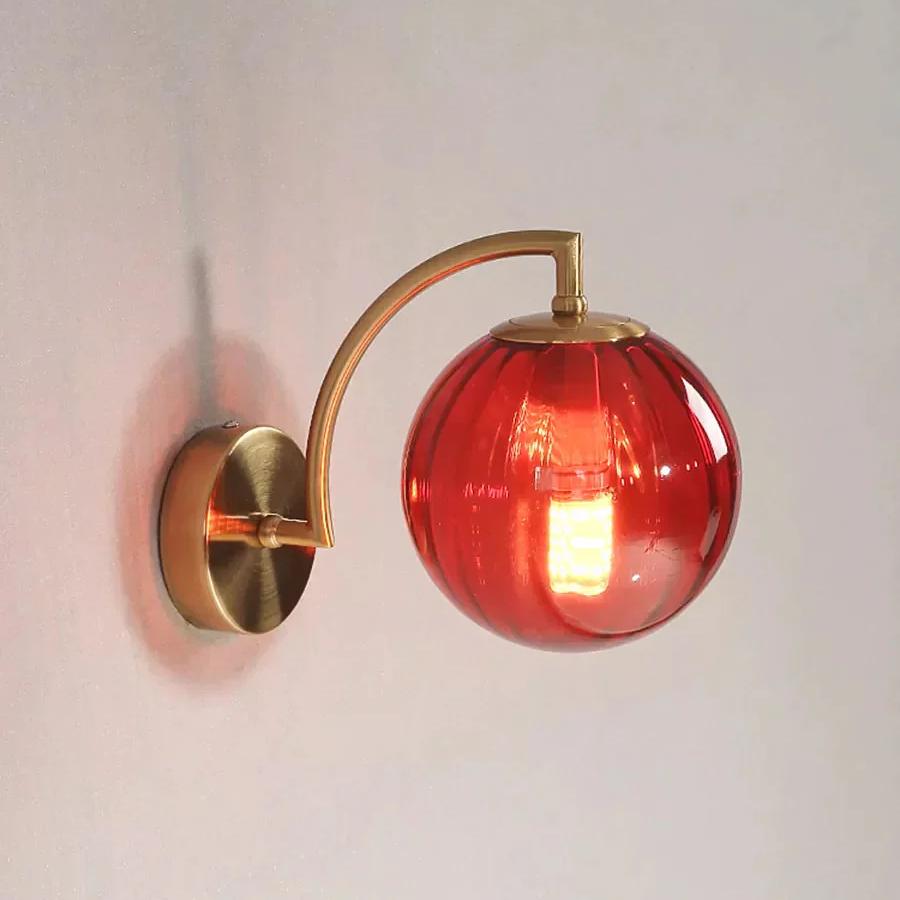 Lampada da parete in vetro colorato di anguria