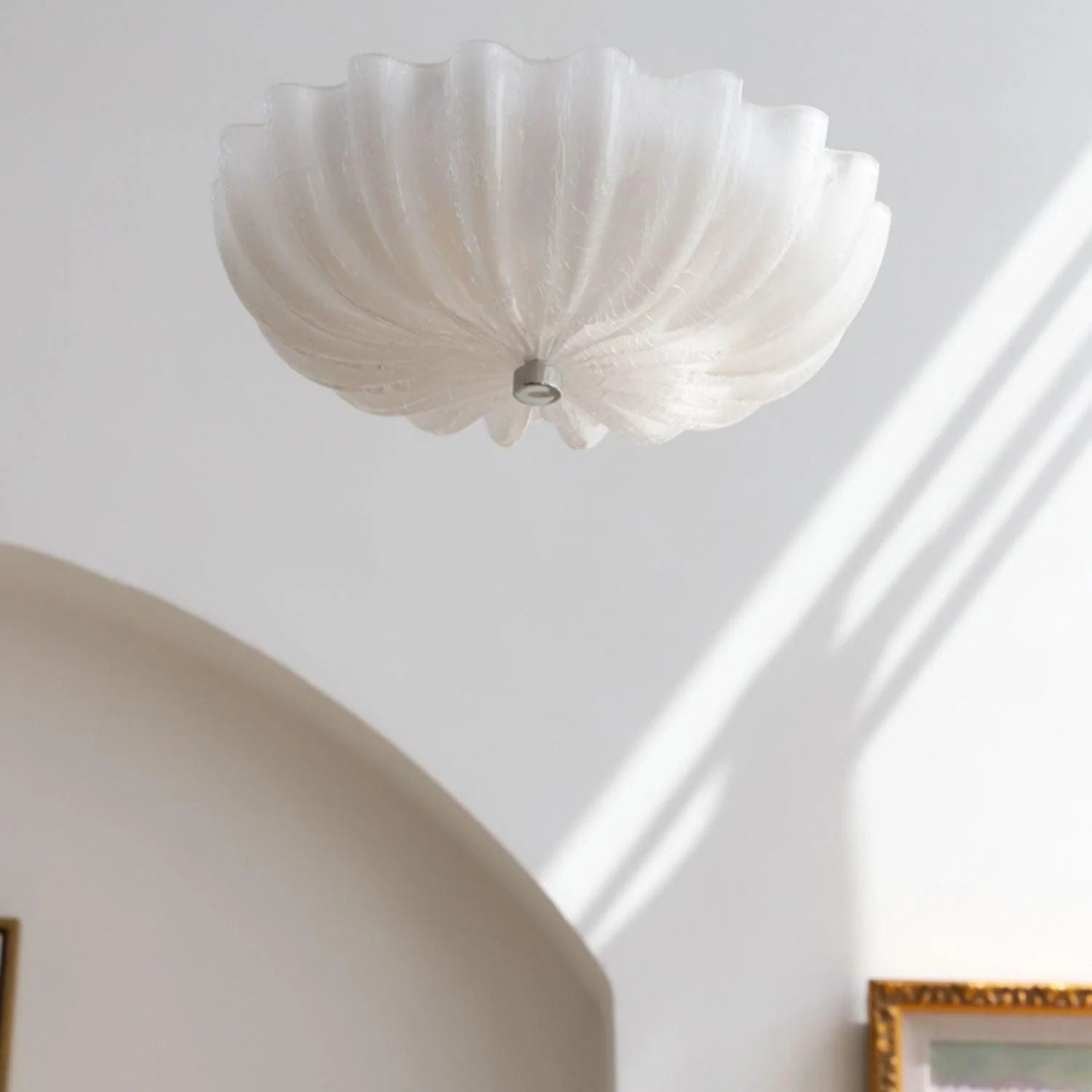Modern Round Flower Glass Ceiling Light