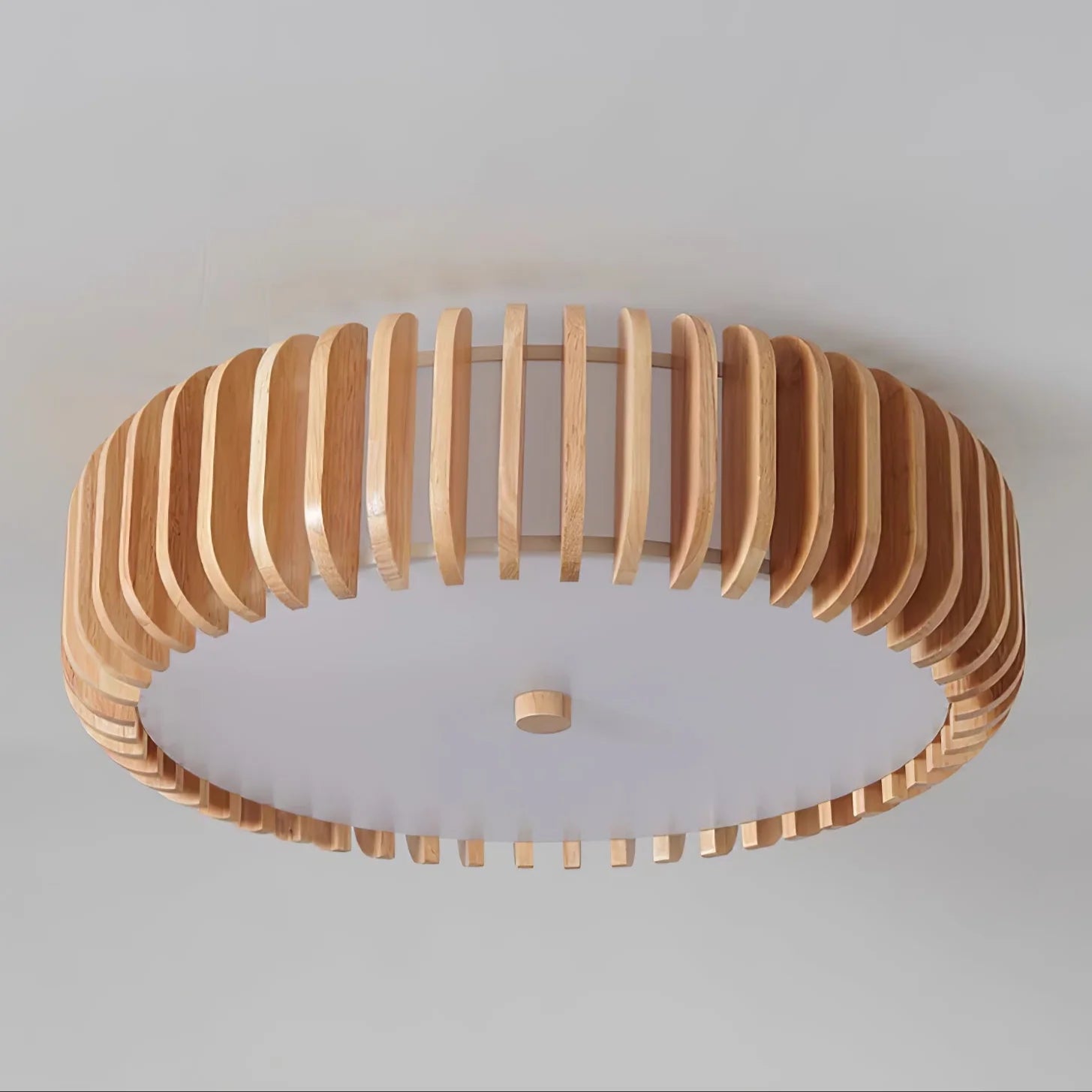 Plafonnier rond moderne en bois