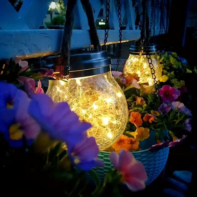 Solar Crackled Mason Jar Lights