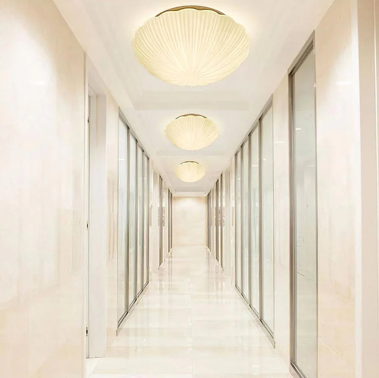 Trendy rund skal glasloftslampe