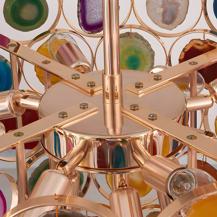 Boho Luxe Rainbow Agat lysekrone