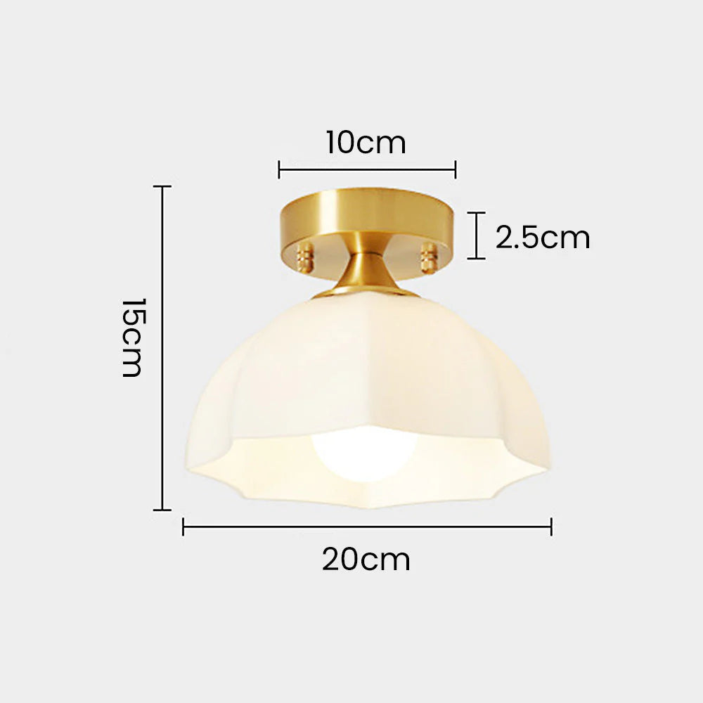 Minimalistisk hvidt kuppelloftlys