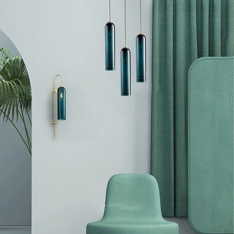 Rustic Cylinder Glass Pendant Light