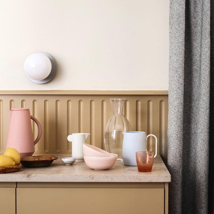 Stilfuld Disc Glas Væglampe