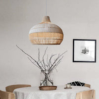 Natural Wicker Island Hanging Light