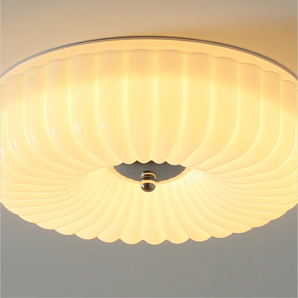 Plafonnier rond classique en verre Bauhaus