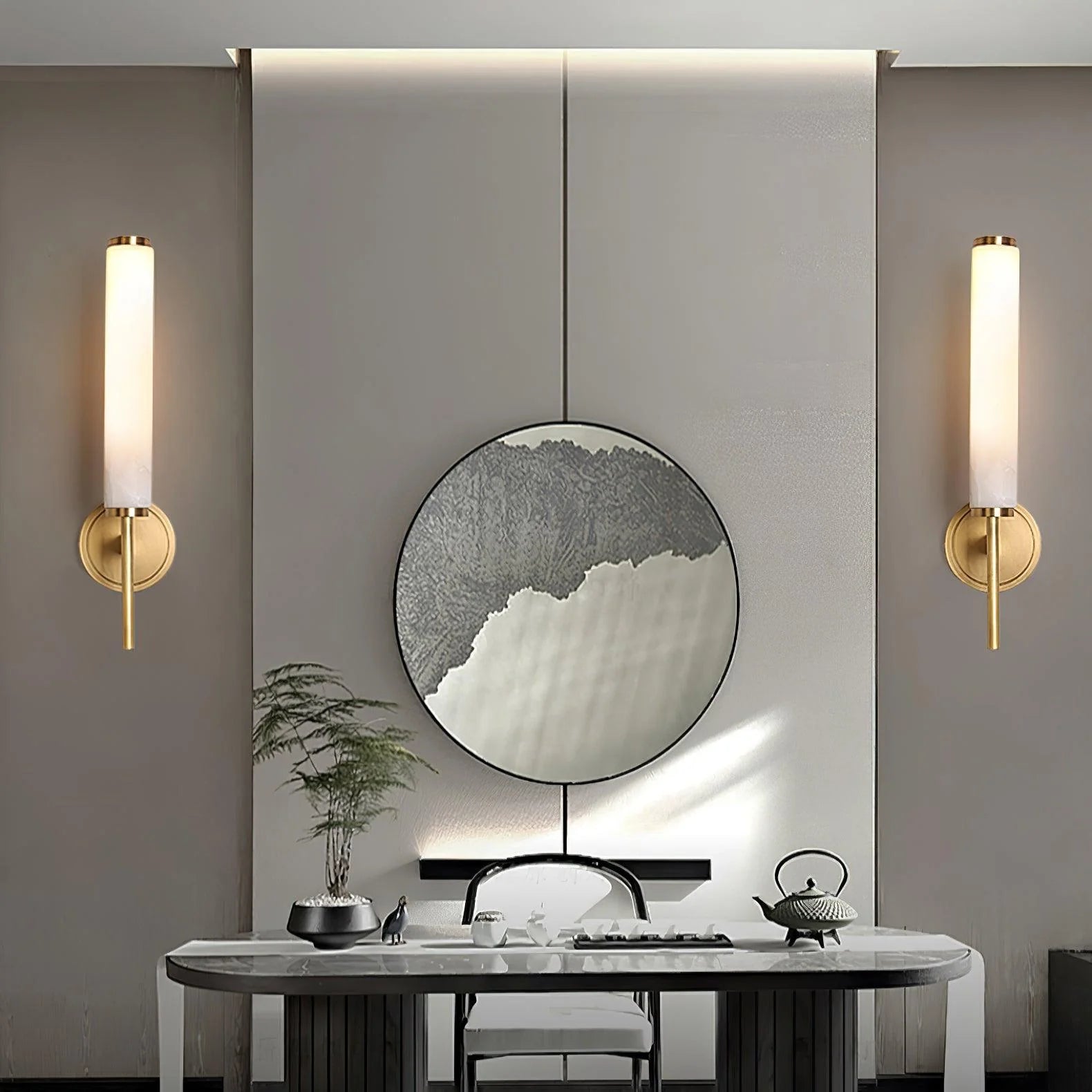 Applique murale classique en tube de marbre