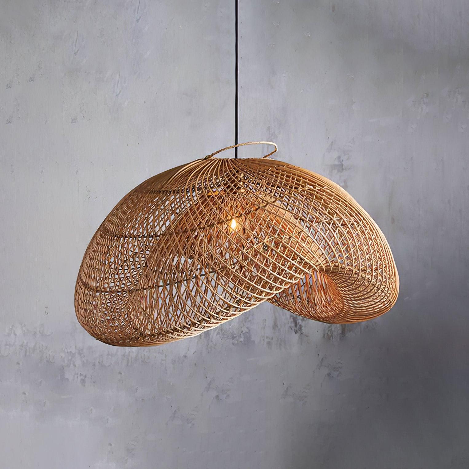 Lampada a sospensione Curva in rattan