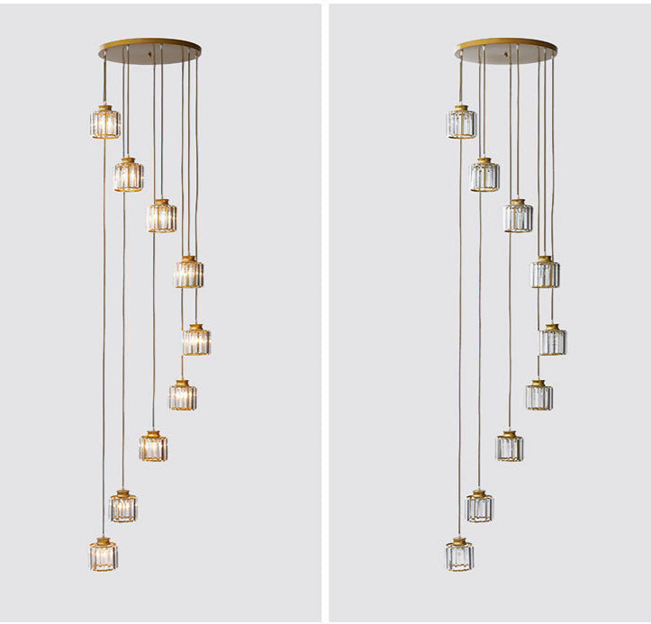 Vintage Crystal Staircase Chandelier