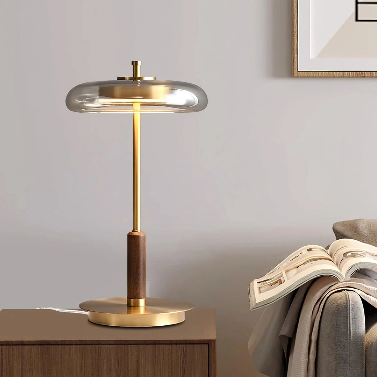 Vintage rustik soveværelse natbord lampe