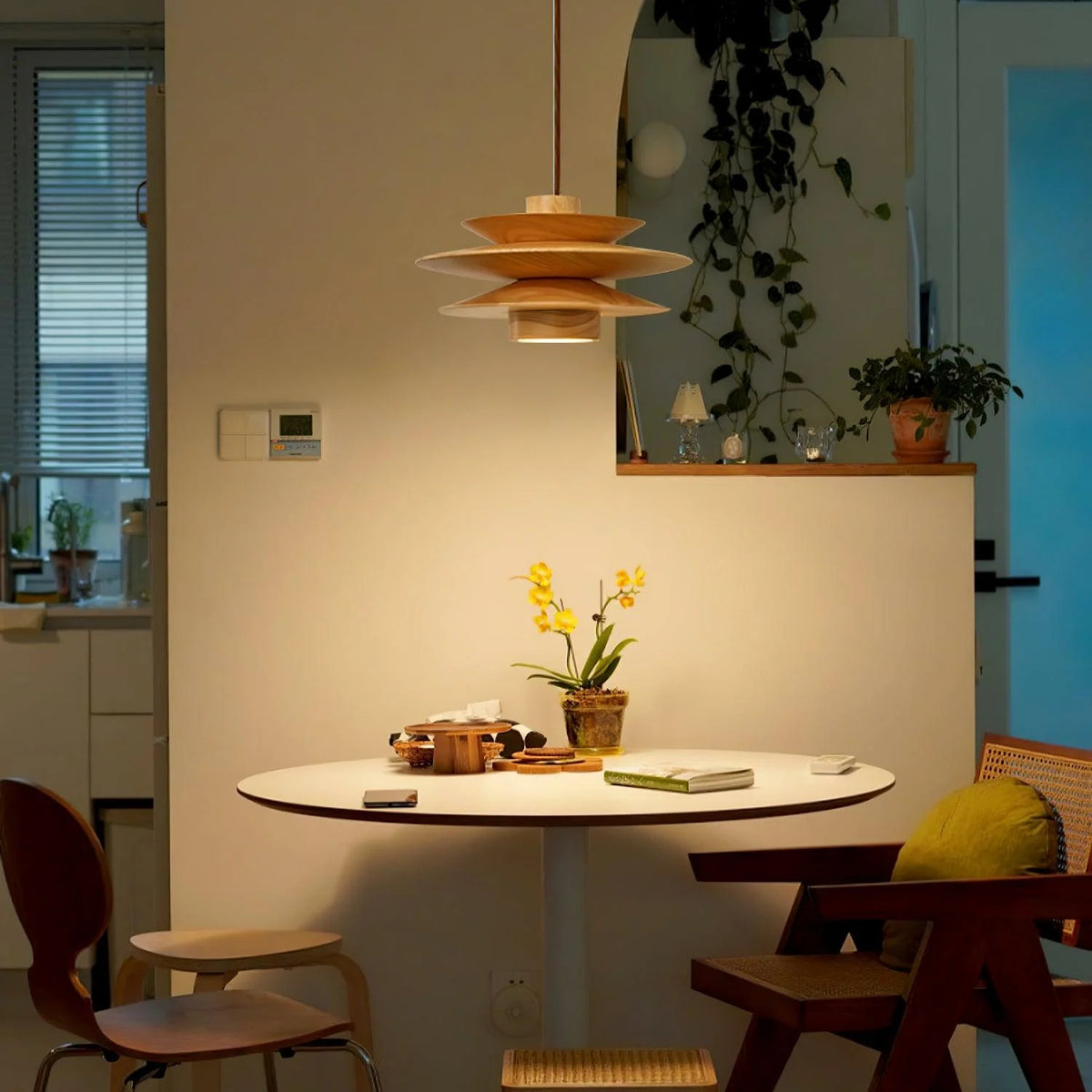 Wooden Cascade Pendant Light