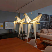 Lustre LED classique en acrylique origami-oiseau